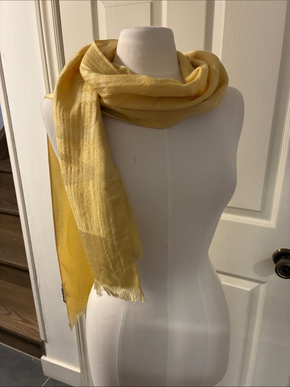 Versace Bright Yellow Silk-Blend Scarf